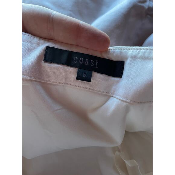 Coast Hand Beaded Cotton Blend White Strapless Tube Dress sz 8 - Picture 8 of 10